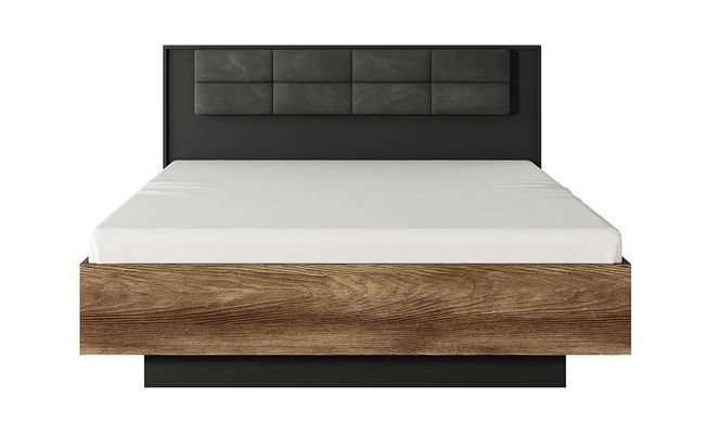 Ліжко з 2 тумбами СТОКГОЛЬМ Prestol 160x200 Каштан / Антрацит без основи під матрац фотографія