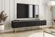 Тумба під телевізор Perfect Home Оро / Oro 3-дверна з золотими ніжками RTV175 Чорний мармур роял фотографія