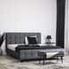 Ліжко двоспальне оксамитове MEBEL ELITE LINO Velvet 160x200 см Сірий