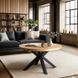 Журнальный столик MEBEL ELITE LINCOLN 80x80&nbsp;Дуб золотой Черный