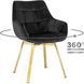 Стілець оксамитовий поворотний MEBEL ELITE MIA Velvet Чорний
