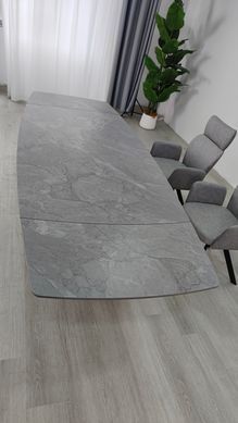 Стіл розкладний GREYSON CERAMIC Intarsio 160(240)*90 сірий мат/чорний фотографія