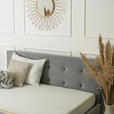 Ліжко оксамитове MEBEL ELITE BUENO Velvet 160x200 см Сірий фотографія