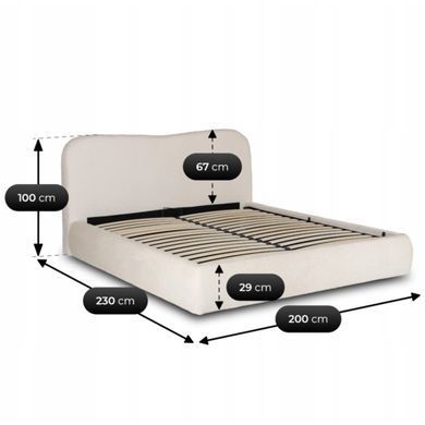 Кровать двуспальная MEBEL ELITE BRISTOL 180x200 см Кремовая фотография