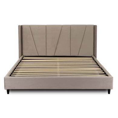 Ліжко двоспальне оксамитове 160x200 MEBEL ELITE SEWILLA Velvet Беж фотографія