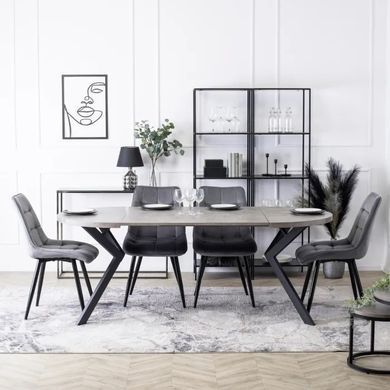Стіл розкладний круглий MEBEL ELITE LUKAS 100-250х100 см Бетон фотографія