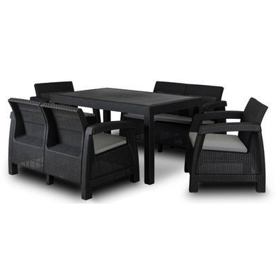 Комплект садових меблів MEBEL ELITE OKLAND Чорний