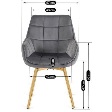 Стілець оксамитовий поворотний MEBEL ELITE MIA Velvet Сірий фотографія