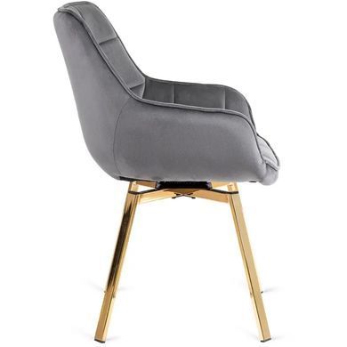 Стілець оксамитовий поворотний MEBEL ELITE MIA Velvet Сірий фотографія