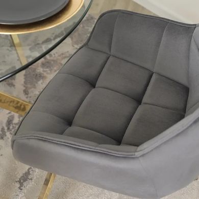 Стілець оксамитовий поворотний MEBEL ELITE MIA Velvet Сірий фотографія
