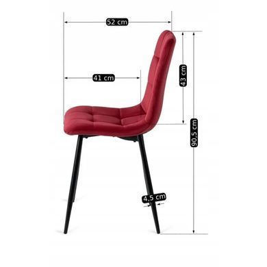 Стул бархатный MEBEL ELITE PERU Velvet, Бордовый фотография