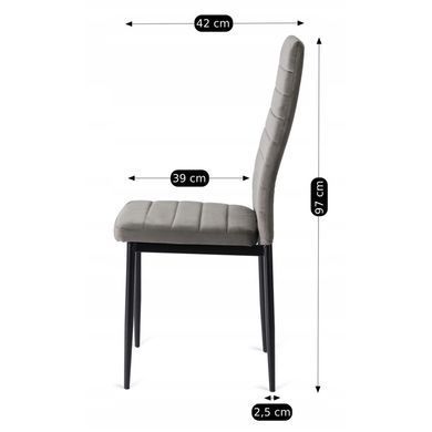 Стул бархатный MEBEL ELITE NARIS Velvet Серый фотография