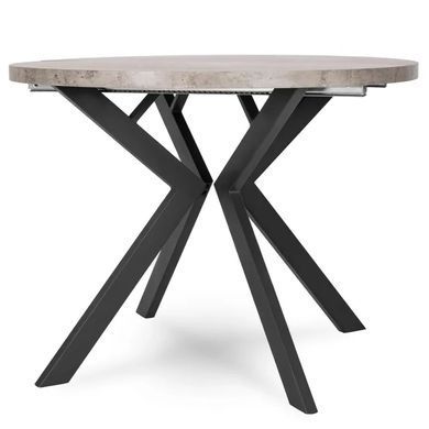 Стіл розкладний круглий MEBEL ELITE LUKAS 100-250х100 см Бетон фотографія