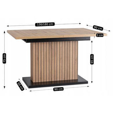 Стол раскладной MEBEL ELITE SKUBI 130(180)х90 см Дуб Артизан фотография