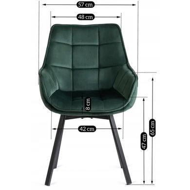 Стілець поворотний оксамитовий MEBEL ELITE LUNA Velvet Зелений фотографія