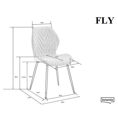 Стул FLY Velvet Intarsio черный каркас/серый фотография