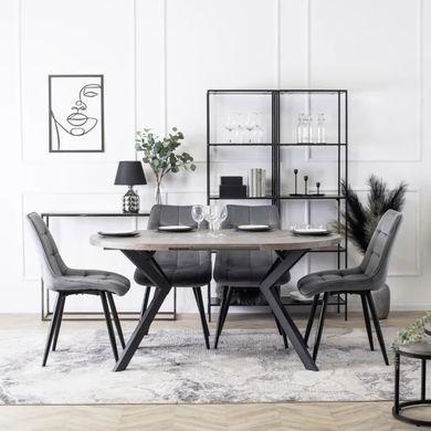 Стіл розкладний круглий MEBEL ELITE LUKAS 100-250х100 см Бетон фотографія