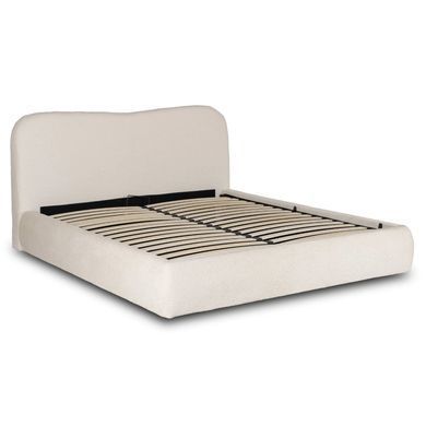Кровать двуспальная MEBEL ELITE BRISTOL 180x200 см Кремовая фотография
