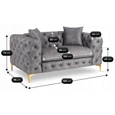 Диван MEBEL ELITE SORRENTO 2S Серый фотография