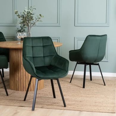 Стілець поворотний оксамитовий MEBEL ELITE LUNA Velvet Зелений фотографія