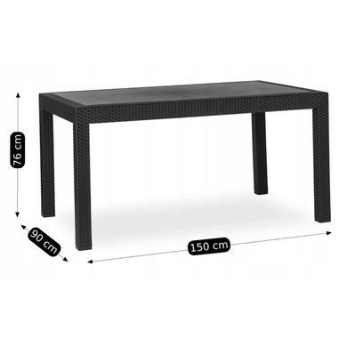 Комплект садових меблів MEBEL ELITE OKLAND Чорний