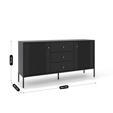 Комод MEBEL ELITE SOFT 154 Черный фотография
