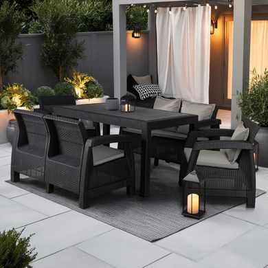 Комплект садових меблів MEBEL ELITE OKLAND Чорний