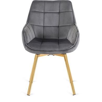 Стілець оксамитовий поворотний MEBEL ELITE MIA Velvet Сірий фотографія