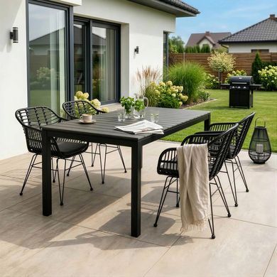 Стіл Розкладний обідній ARGOS MEBEL ELITE 160(210)х90 Темний дуб /чорний фотографія