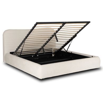 Кровать двуспальная MEBEL ELITE BRISTOL 180x200 см Кремовая фотография