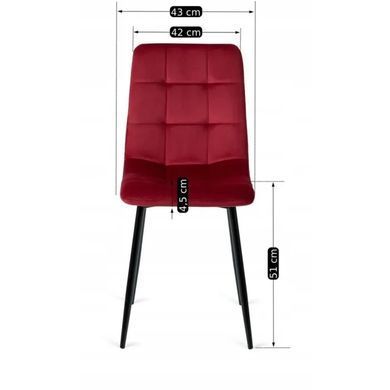 Стул бархатный MEBEL ELITE PERU Velvet, Бордовый фотография