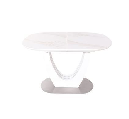 Стіл розкладний TML-865-1 VETRO 120x80 Білий Мармур фотографія