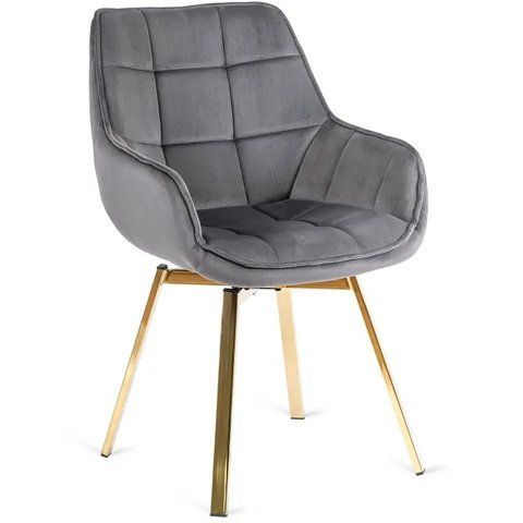 Стілець оксамитовий поворотний MEBEL ELITE MIA Velvet Сірий фотографія
