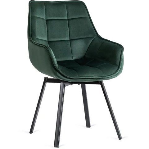 Стул поворотный бархатный MEBEL ELITE LUNA Velvet Зеленый фотография