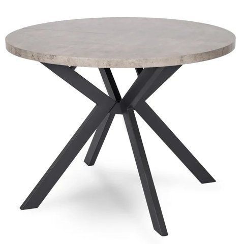 Стіл розкладний круглий MEBEL ELITE LUKAS 100-250х100 см Бетон фотографія