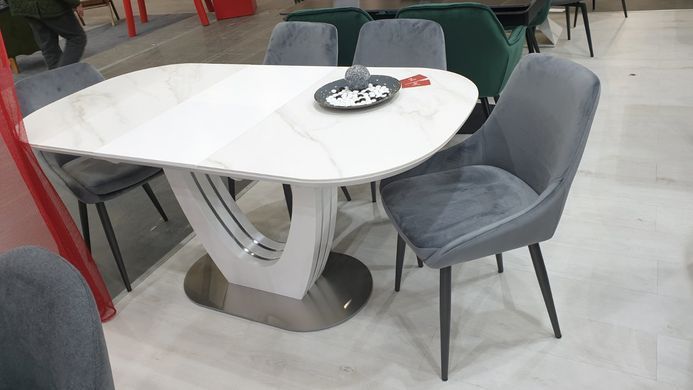 Стіл розкладний TML-865-1 VETRO 120x80 Білий Мармур фотографія