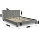 Ліжко оксамитове MEBEL ELITE BUENO Velvet 160x200 см Сірий