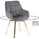 Стілець оксамитовий поворотний MEBEL ELITE MIA Velvet Сірий