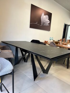 Стол раскладной FJORD BLACK MARBLE КЕРАМИКА 200-300 см Concepto Черный фотография
