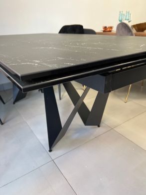 Стол раскладной FJORD BLACK MARBLE КЕРАМИКА 200-300 см Concepto Черный фотография
