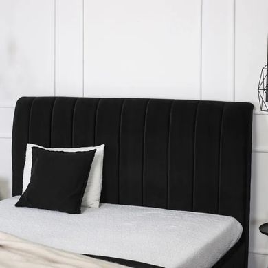Кровать двуспальная бархатная MEBEL ELITE MARCELO Velvet 160x200 см Черный фотография