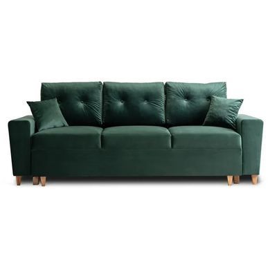 Диван 3-х місний оксамитовий MEBEL ELITE EMIL Velvet 230 см Зелений фотографія