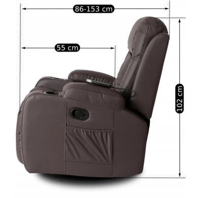 Масажне крісло MEBEL ELITE BOX екошкіра Темно-коричневий фотографія