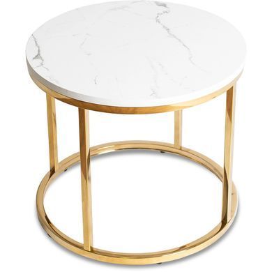 Журнальний столик CLIFF MEBEL ELITE 53x53 Білий мармур фотографія