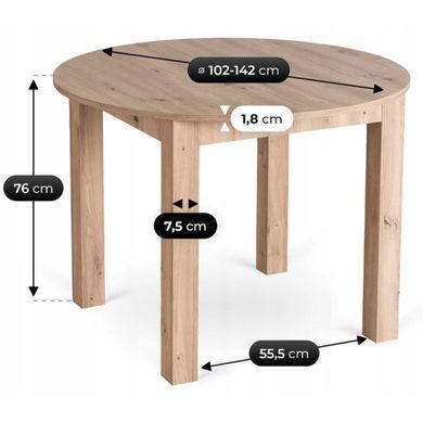 Комплект стіл MEBEL ELITE HARRY 102(142)х102 см,, дубовий ремісник, та 4 стільців FREDY, сірого кольору фотографія