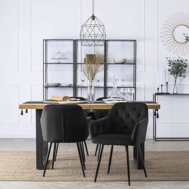 Стул бархатный MEBEL ELITE VIKI Velvet черный фотография