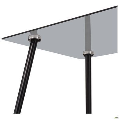 Стіл Umberto AMF 120X70 Чорний/скло тоноване сіре фотографія