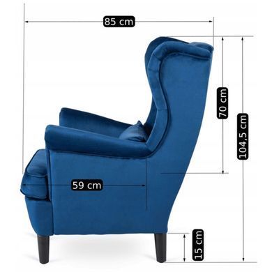 Крісло м'яке оксамитове MEBEL ELITE KLARIS 2 Velvet Синій фотографія