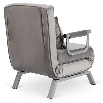 Крісло розкладне MEBEL ELITE BART Velvet&nbsp;Сірий фотографія