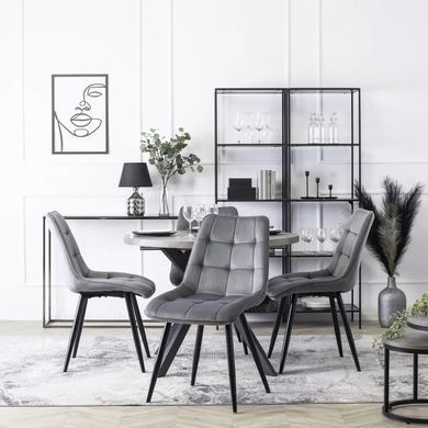 Стул бархатный MEBEL ELITE RIO Velvet, Серый фотография